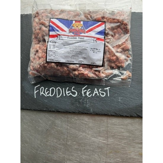 Freddies Feast (Duck, Lamb, Tripe & Offal – 80-10-10)  - box of 16 x 500g packets