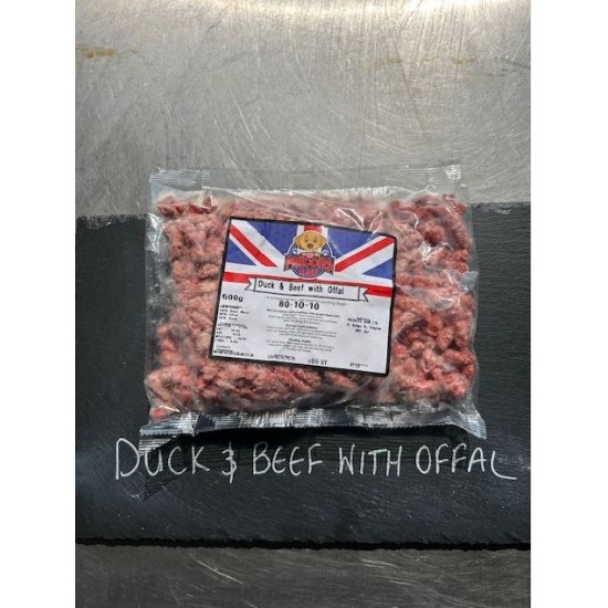 Duck and Beef with Offal (80-10-10) -box of 16 x 500g packets